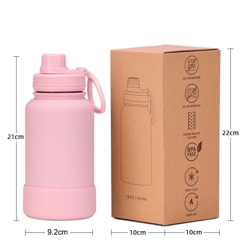 Casual Solid Color Stainless Steel Silica Gel Water Bottles 1 Piece