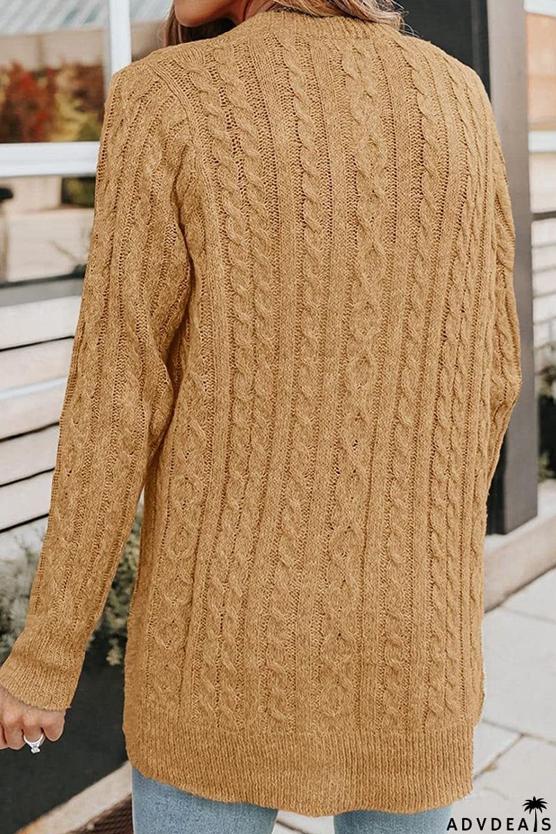 Casual Buttons Solid Color V Neck Cardigans(5 Colors)