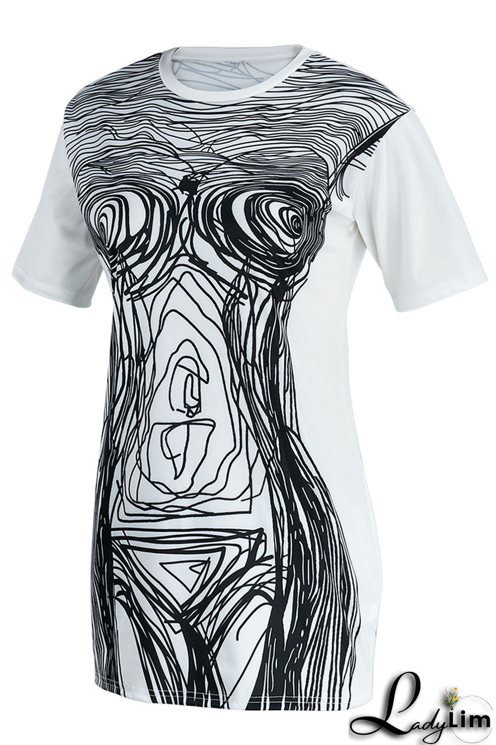 Black Sexy Print Patchwork O Neck One Step Skirt Dresses
