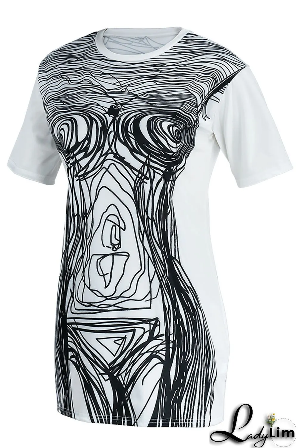 Black Sexy Print Patchwork O Neck One Step Skirt Dresses