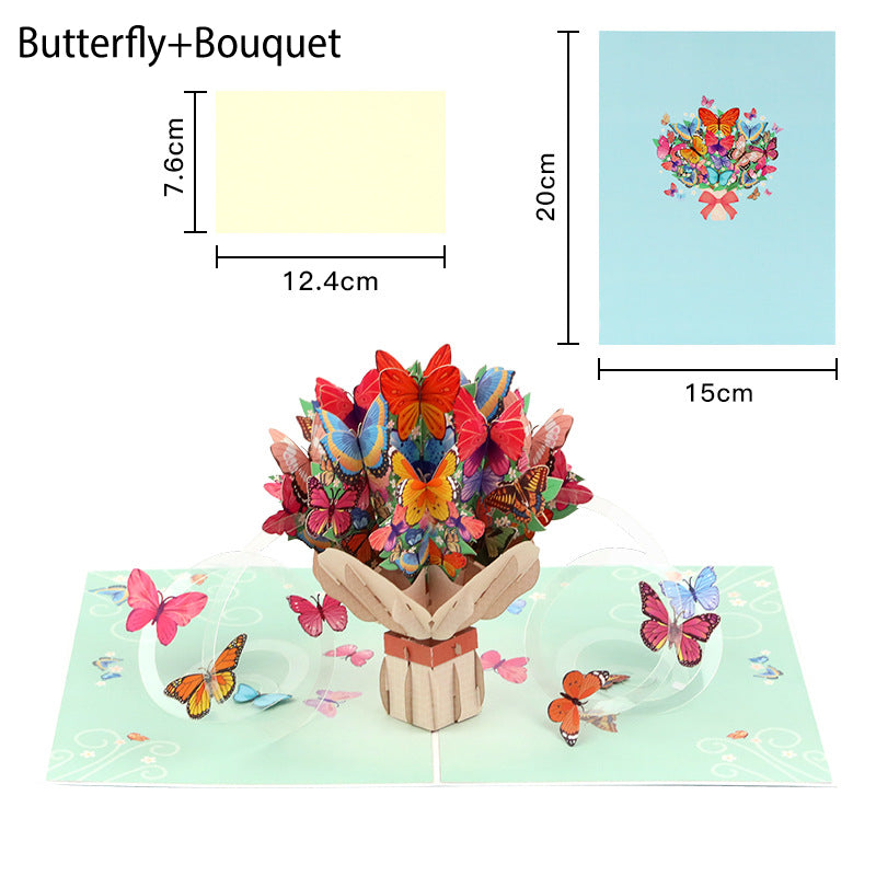 Creative 3D Paper Carving Pop up Greeting Card
