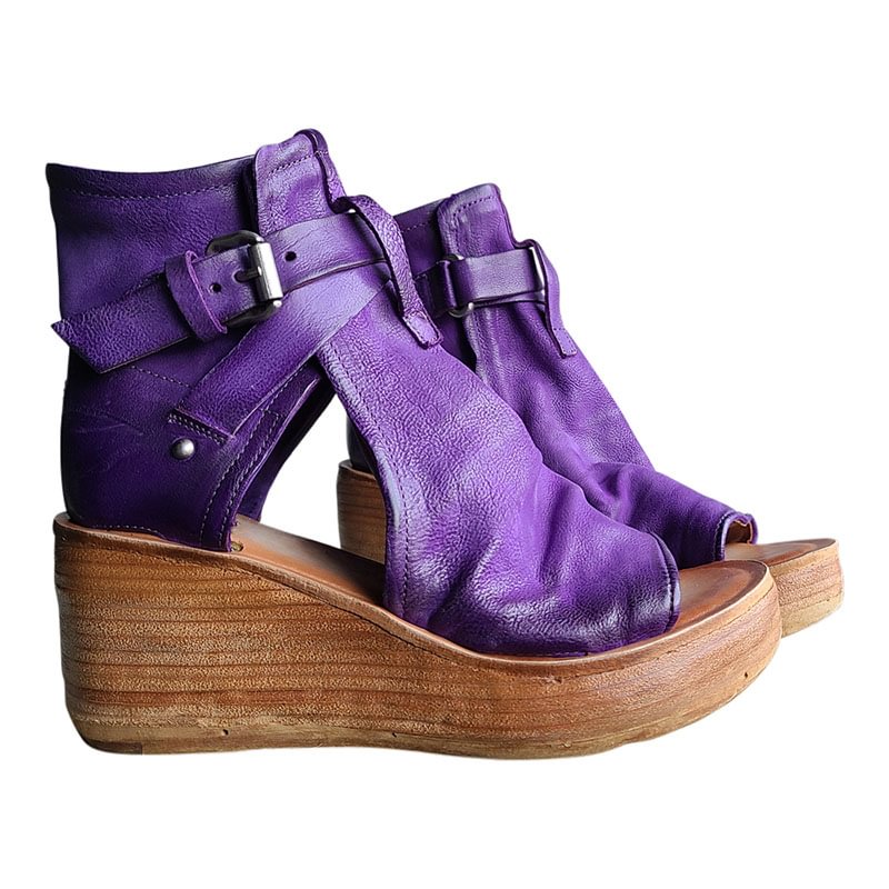 wedge buckle sandals