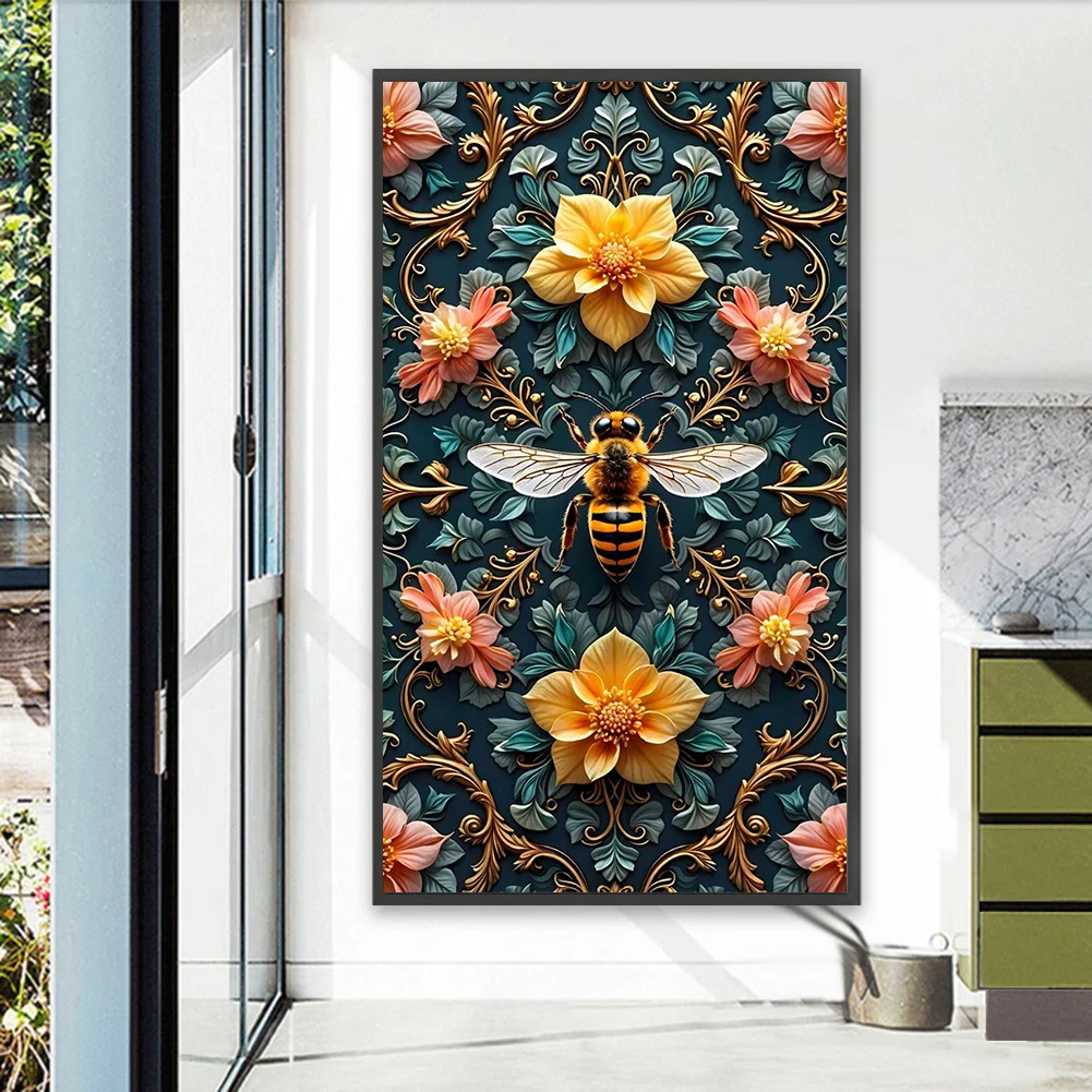 Diamond Painting - Full Round Drill - Flower Bee(Canvas|40*70cm)