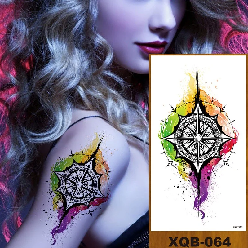 Temporary Tattoo Sticker Man Woman Arm Body Art Fake Tatoo Buddha Bodhisattva Believer Religion Valkyrie Female Warrior Goddess