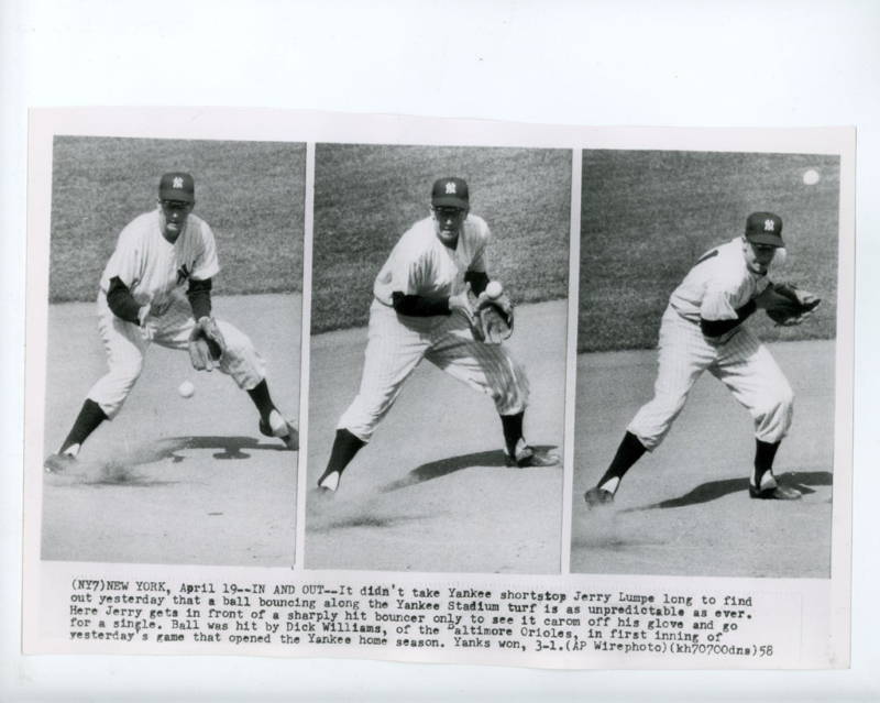 Jerry Lumpe Opening Day 1958 Press Photo Poster painting New York Yankees