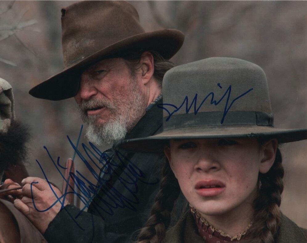 HAILEE STEINFELD and JEFF BRIDGES Signed Autographed TRUE GRIT Photo Poster painting