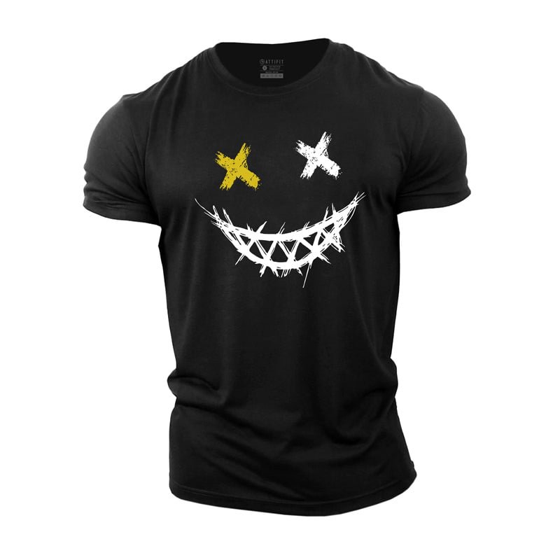 Cotton Smiley Face Men's T-shirts tacday