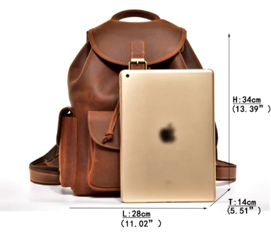 Handmade World Brown Vintage Leather Backpack Laptop Messenger Bag Rucksack Sling for Men Women