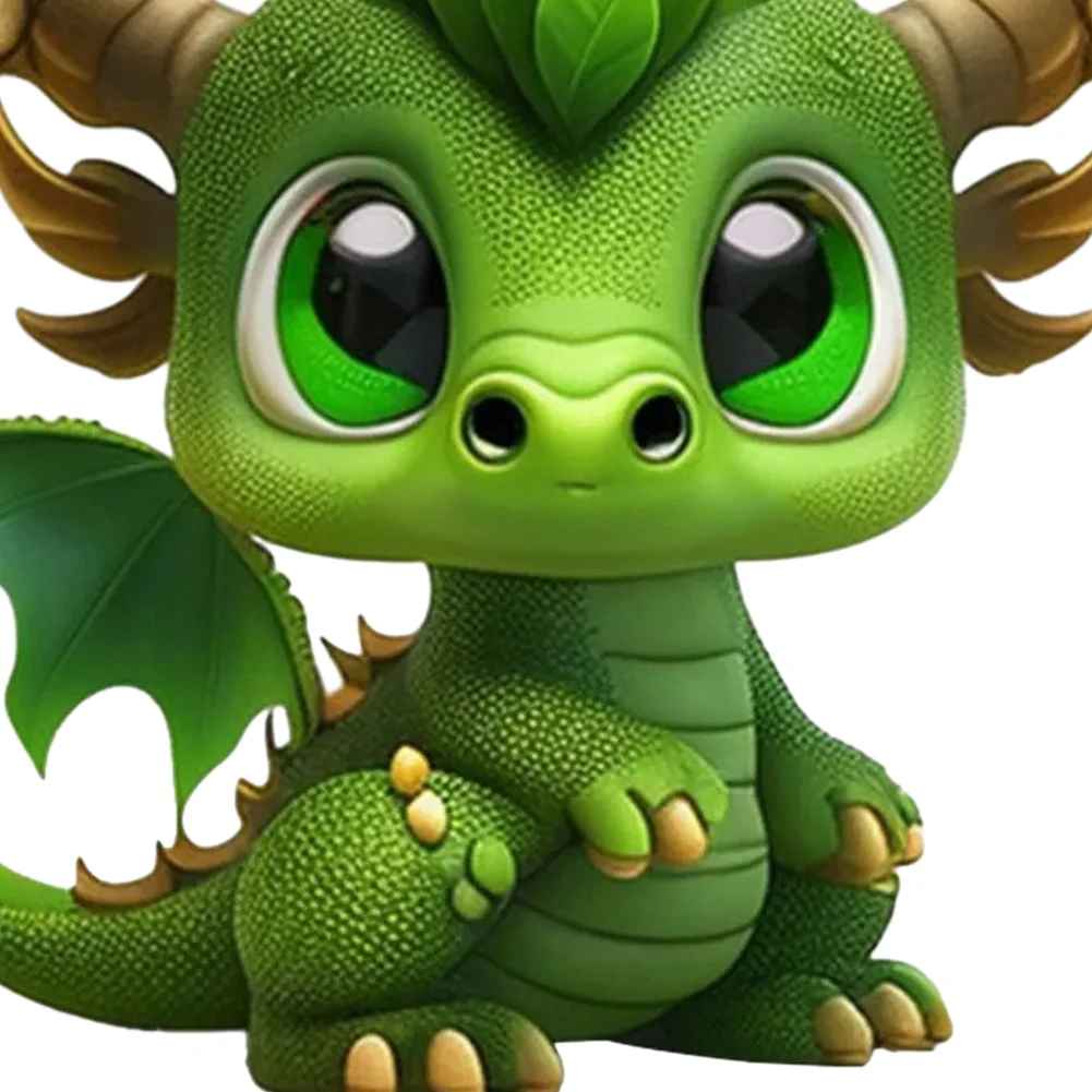 2 PCS Acrylic Cute Green Dragon 2D Flat Dinosaur Christmas Tree Car Decoration