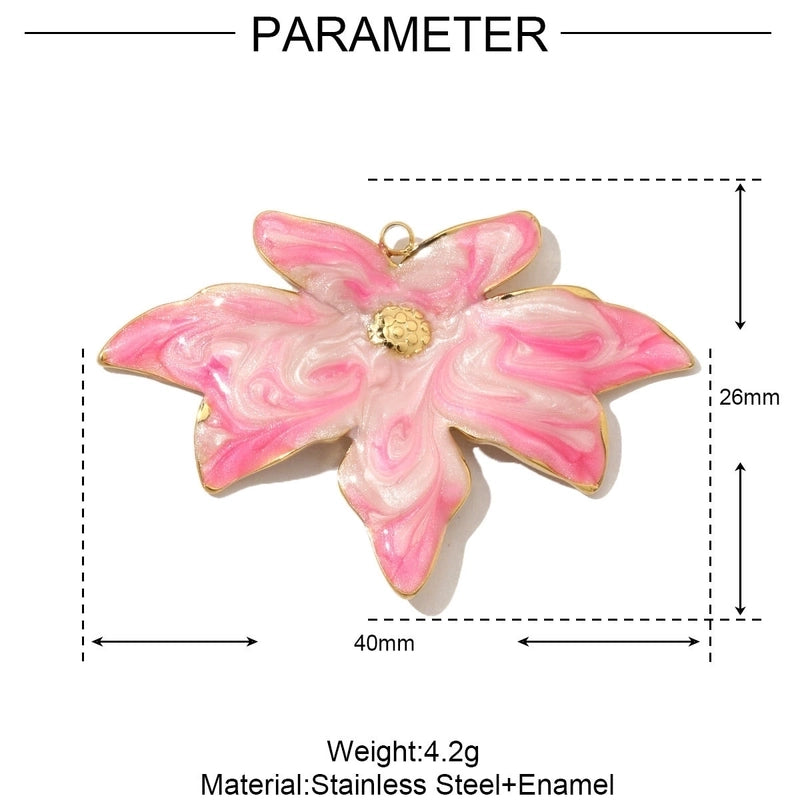 3 PCS/Package 8 * 20mm 304 Stainless Steel Leaf Flower Pendant Jewelry Accessories