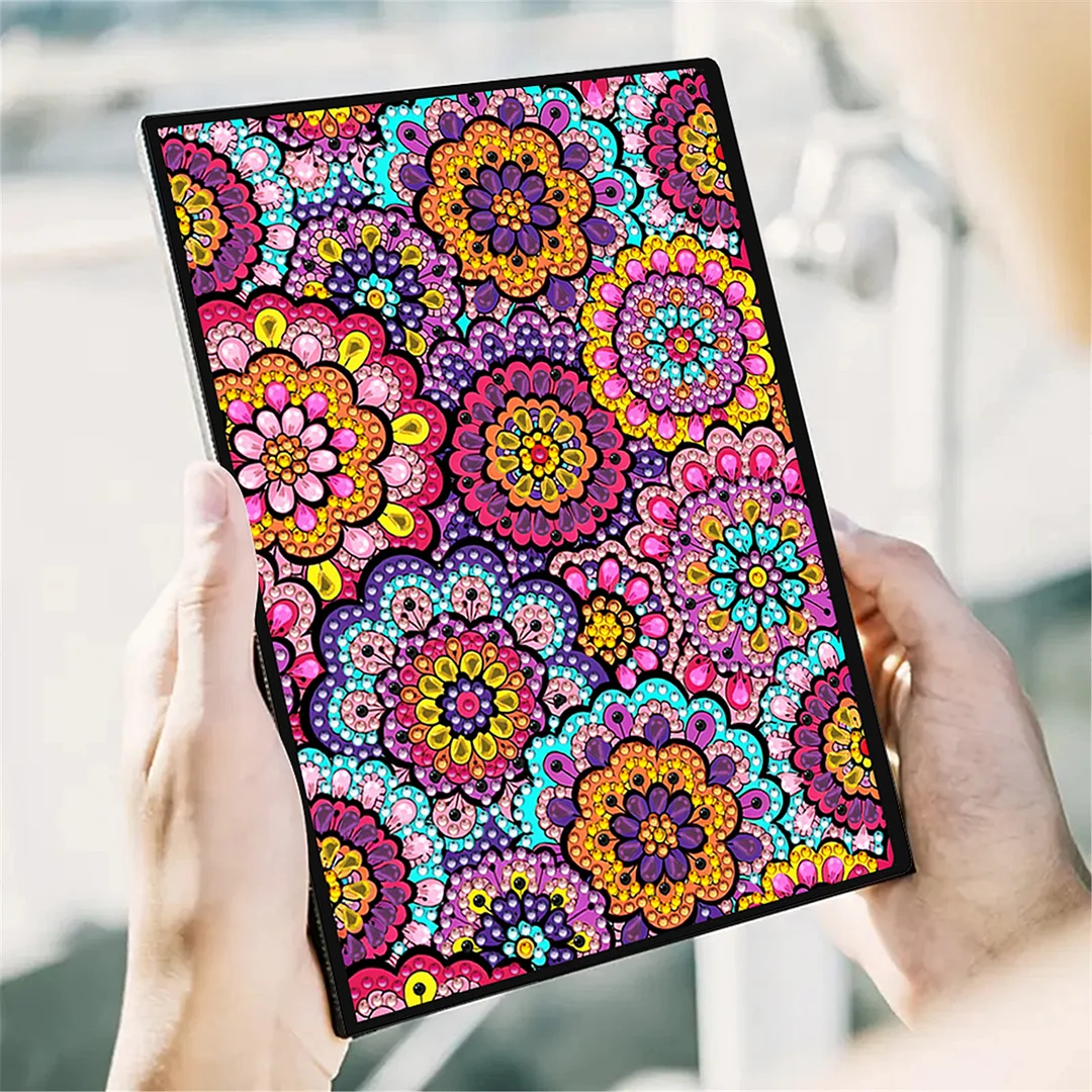 DIY Flower Diamond Painting Journals Notebooks 50 Pages A5 No Lines Special Shaped Diamond Art Kits for Beginners Craft Lovers and Artists (Mandala Pattern)