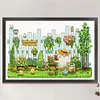 White Bear-Garden-11CT Stamped Cross Stitch 90*60cm/35.43*23.62in(Big Size)