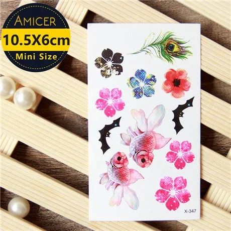 Waterproof Temporary 3d Tattoos sticker on body art color tattoo Cat fake glitter tattoo flash women tattoo for girl