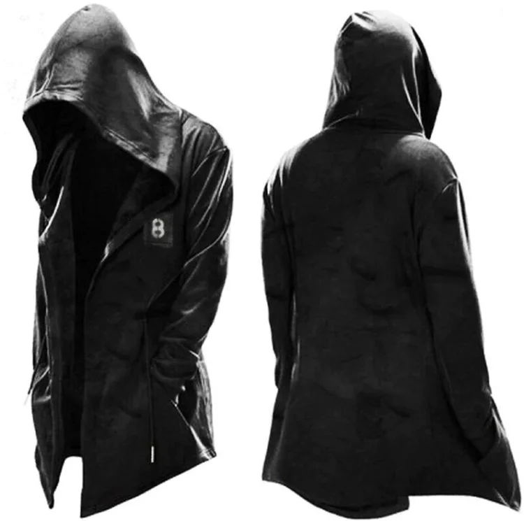 Men's Long Hooded Cardigan Jacket