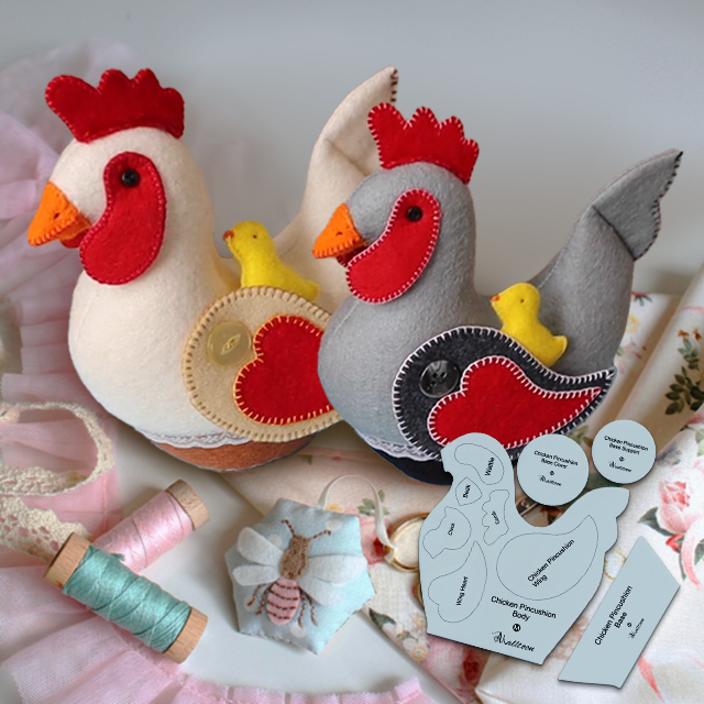 Chicken Pincushion Sewing Pattern Template- With Tutorial