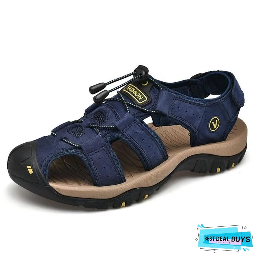 Men Soft Leather Sandals Big Size Roman Comfortable Sandal Shoes