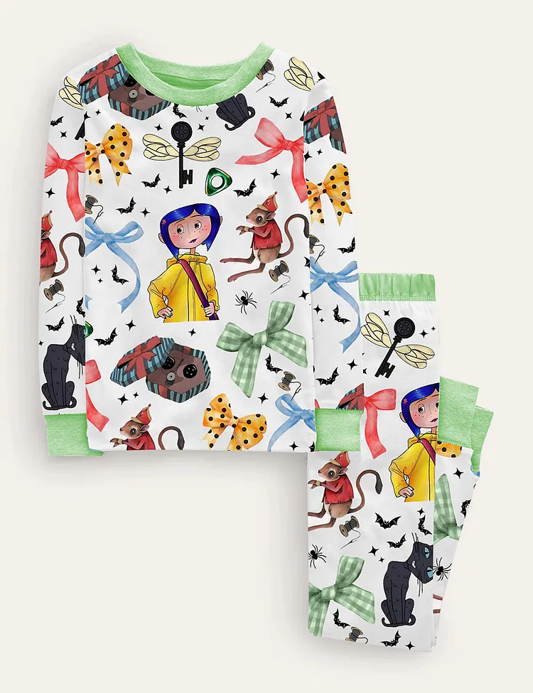 Kid's Coraline Print Pajama Set