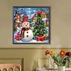 Bonhomme De Neige Arbre De No&euml;l-Ab Perceuse AB Ronde Peinture Diamant-45*45CM