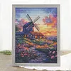 Windmill And Hut-14CT Stamped Cross Stitch Egyptian Cotton 30*40cm/11.81*15.75in tapestrymarket