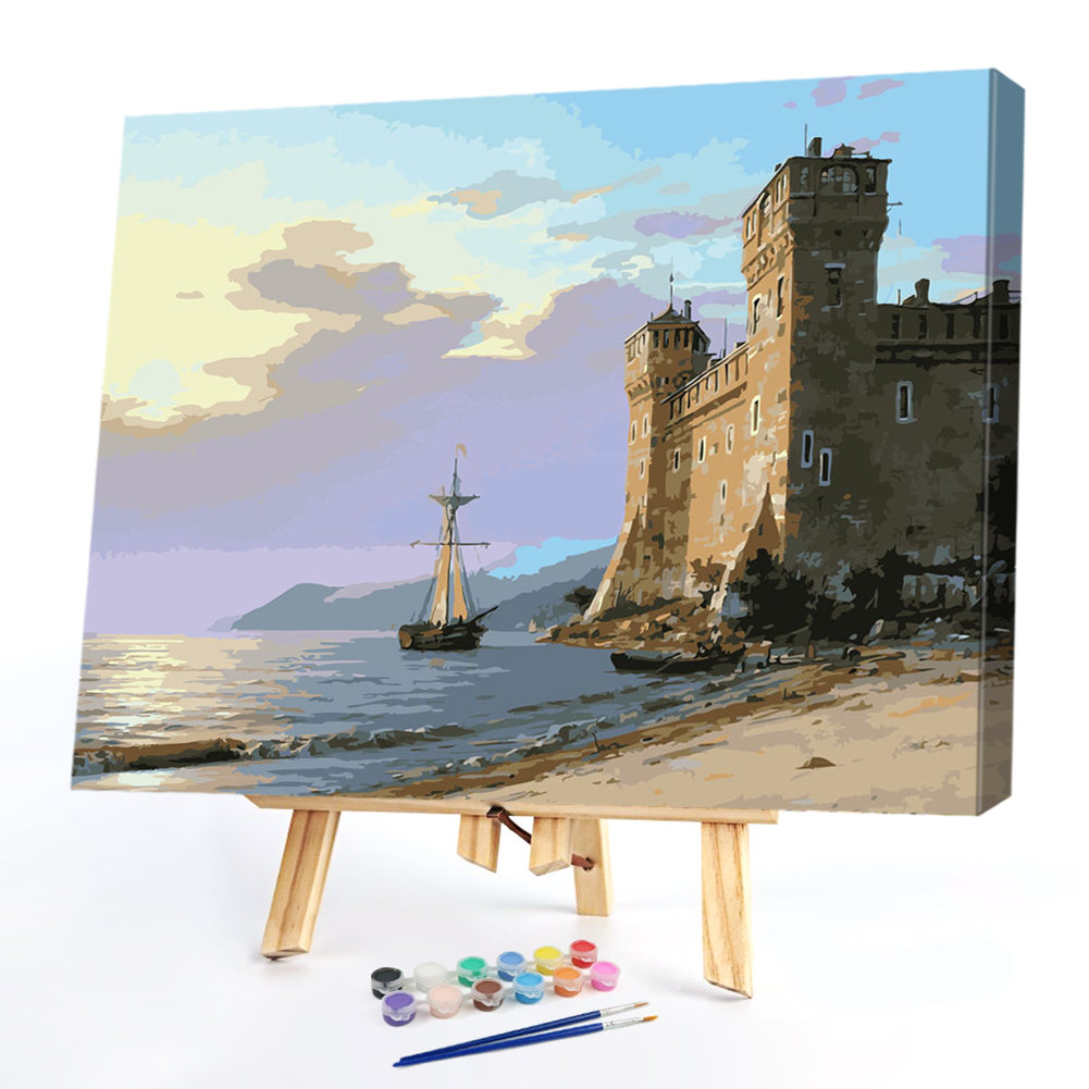 

40x50cm - Paint By Numbers Boat Lighthouse, 501 Original