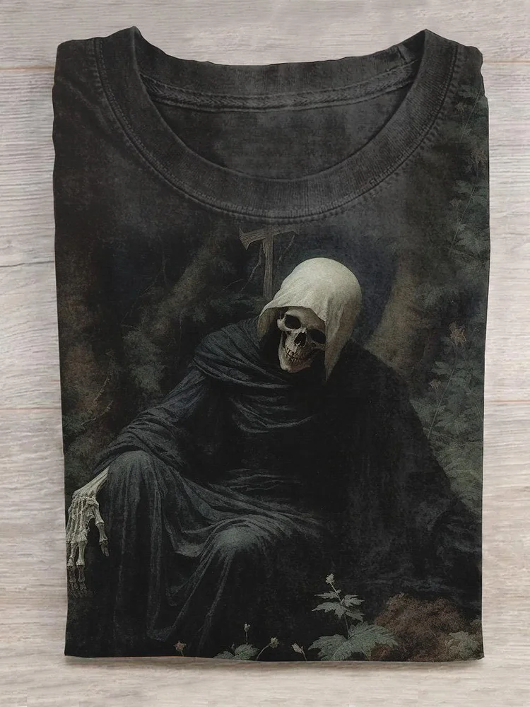 Halloween Grim Reaper Artistic T-shirt