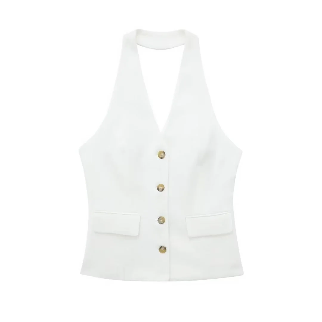 Nigikala Nigikala Autumn New Back Hanging Neck Vest 8364532 Broad Leg Pants 8365532