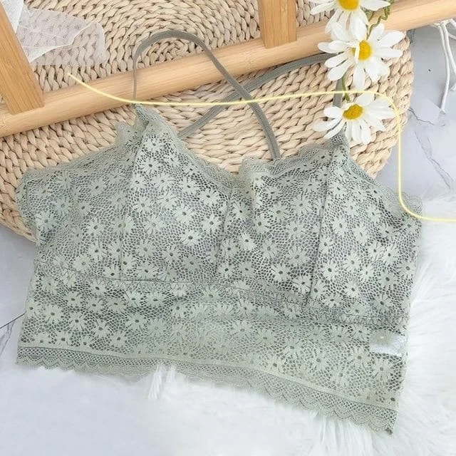Sweet Lace Solid Color Hollow Out Sling Underwear SP15376