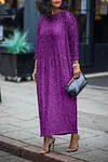 Women's Glittery Sequin Long Sleeve Maxi Dress