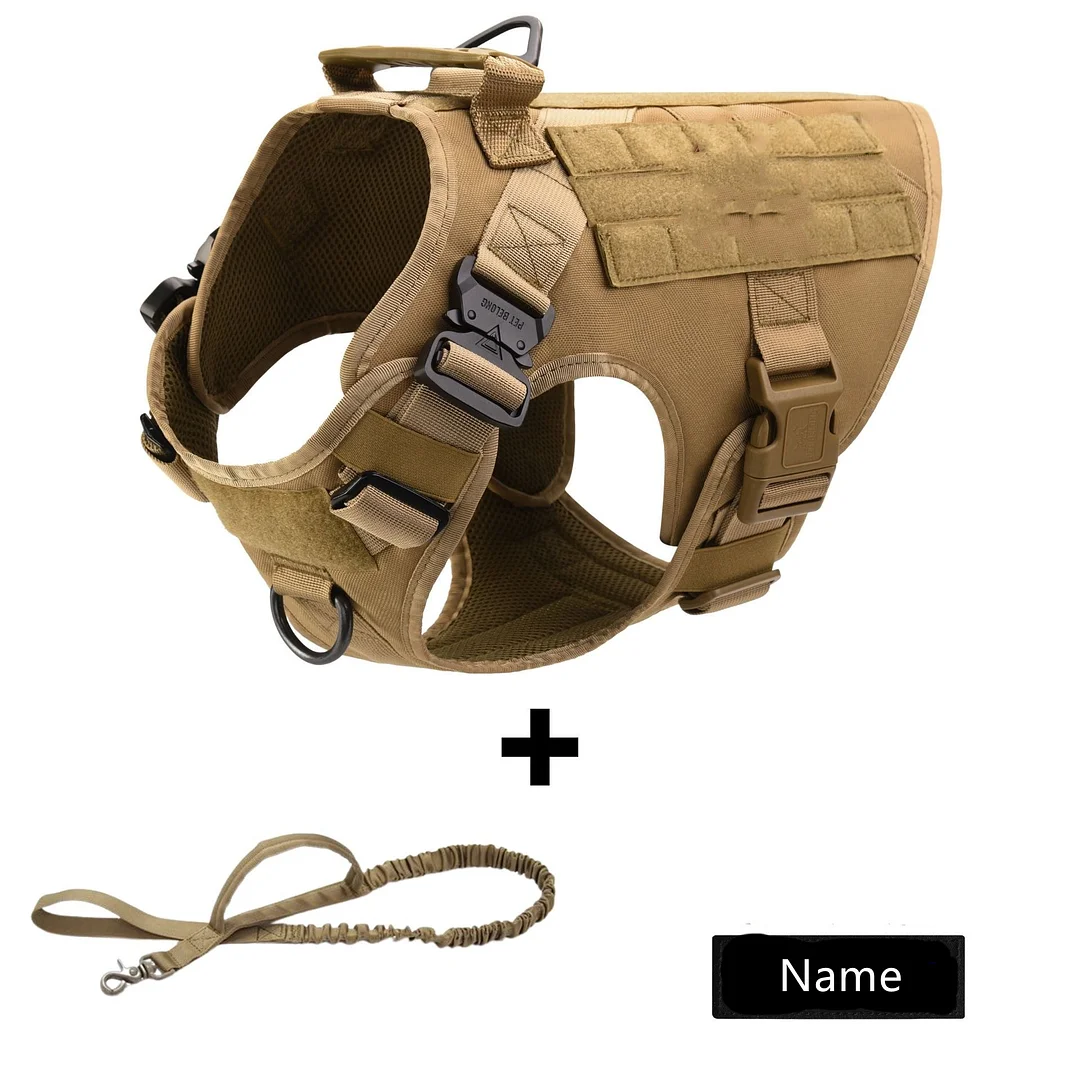 Custom K9 Military No-Pull Tactical Dog Harness Vest Set