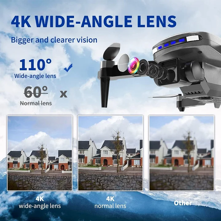 Brushless Motor Drone with Camera-4K FPV Foldable Drone with