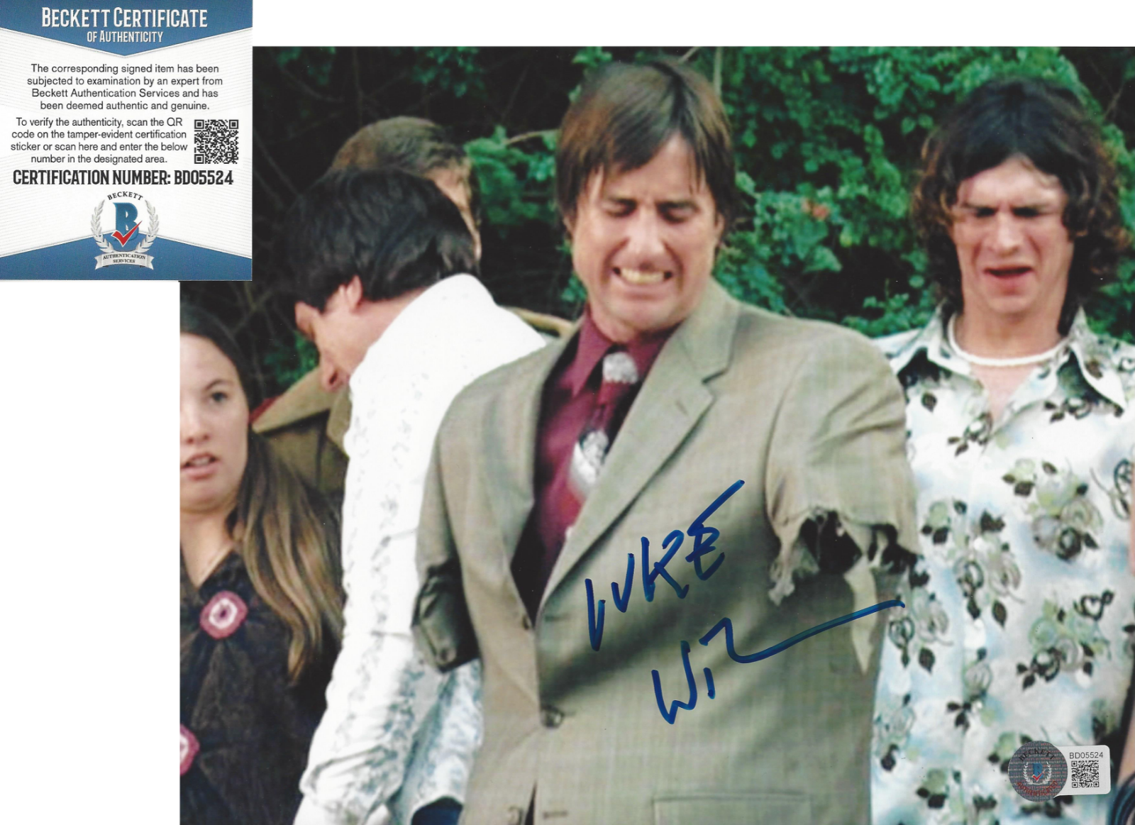 LUKE WILSON SIGNED ANCHORMAN 8x10 MOVIE Photo Poster painting OLD SCHOOL ACTOR BECKETT COA BAS