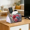 Diamond Painting PU Multicolored Roses Tissue Box Tissue Holder