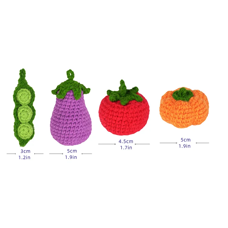 YarnSet - Crochet Kit For Beginners - Fruit and Vegetable Keychain Pendant