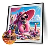 (40*40cm)Beach Skull Girl - Full Round Drill Diamond Painting