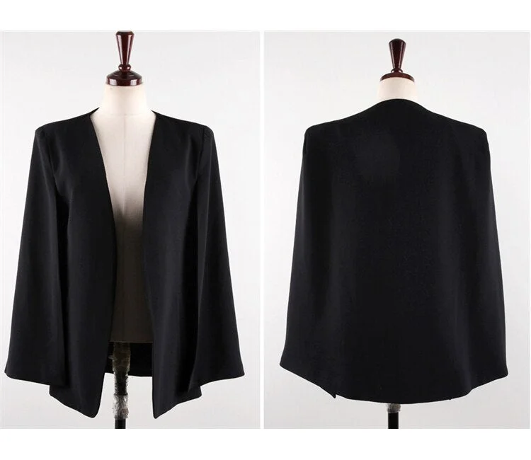 New Women Spring Fashion 2 Piece Sleeveless Stripe Dress Suit Business Black Cloak Coat Suit Shawl Two-piece Sets Free Belt