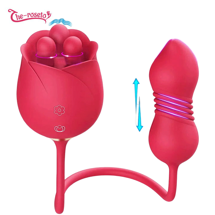 S475-7 4-in-1 Three Pistils Rose Toy With Telescopic Egg