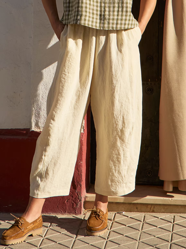 Temperament High Waist Cotton and Linen Women's Cotton and Linen Pants tjj Shicloths