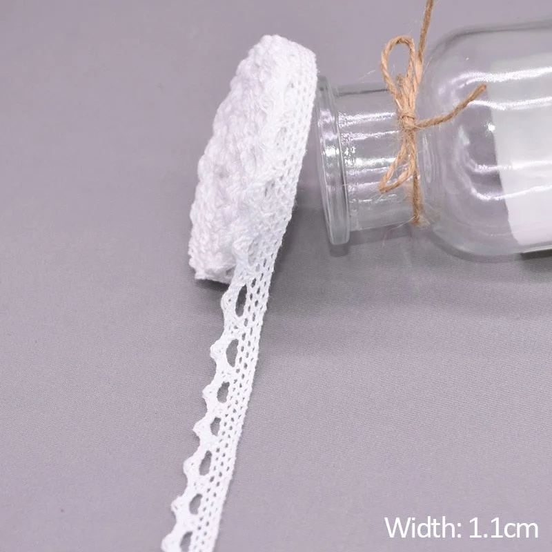 5/10Yards White Cotton Embroidered Lace Trim Ribbons Fabric DIY Handmade Craft Clothes Sewing Accessories Supplies