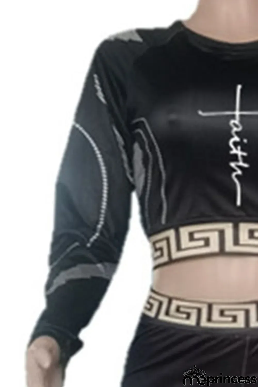 Burgundy Casual Print Split Joint O Neck Long Sleeve Two Pieces