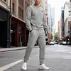 Mens 2 Piece Jacquard Sweatsuit Outfits Hoodie Sweatshirt & Joggers Sweatpants Set Tracksuit