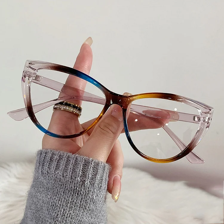 Kakacloud Transparent Computer Glasses Frame Women Men Anti Blue Light Cat Eye Eyewear Blocking Glasses Optical Spectacle Eyeglass