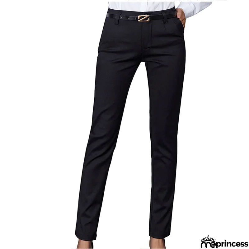 Women's Cotton High High Waist Formal Wear Plain Denim Pants
