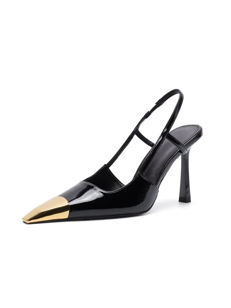 Yyvonne Metal New Square Head Thin Heel 2025 Sandals Leopard Temperament Single Shoe With High Heel Shoes