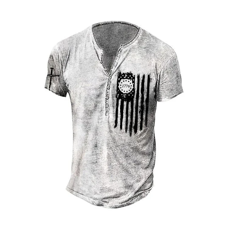 Mens Cross Liberalismic 1776 Print Short Sleeve T-Shirt