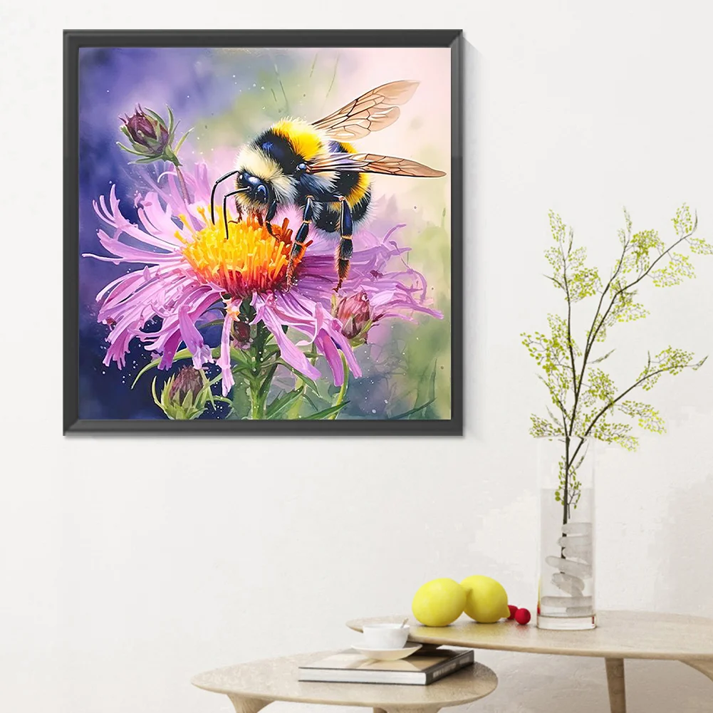 Diamond Painting - Full Round Drill - Flower Bee(Canvas|30*30cm)