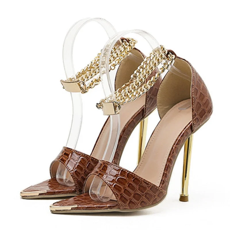 Sexy Pointed Open Toe Thin High Heel Sandals Female Buckle Strap Wedding Shoes Bride Summer New Fashion Sandals Women Pumps