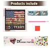 Diamond Painting -DIY Round Drill American Flag(40x40cm-Box)