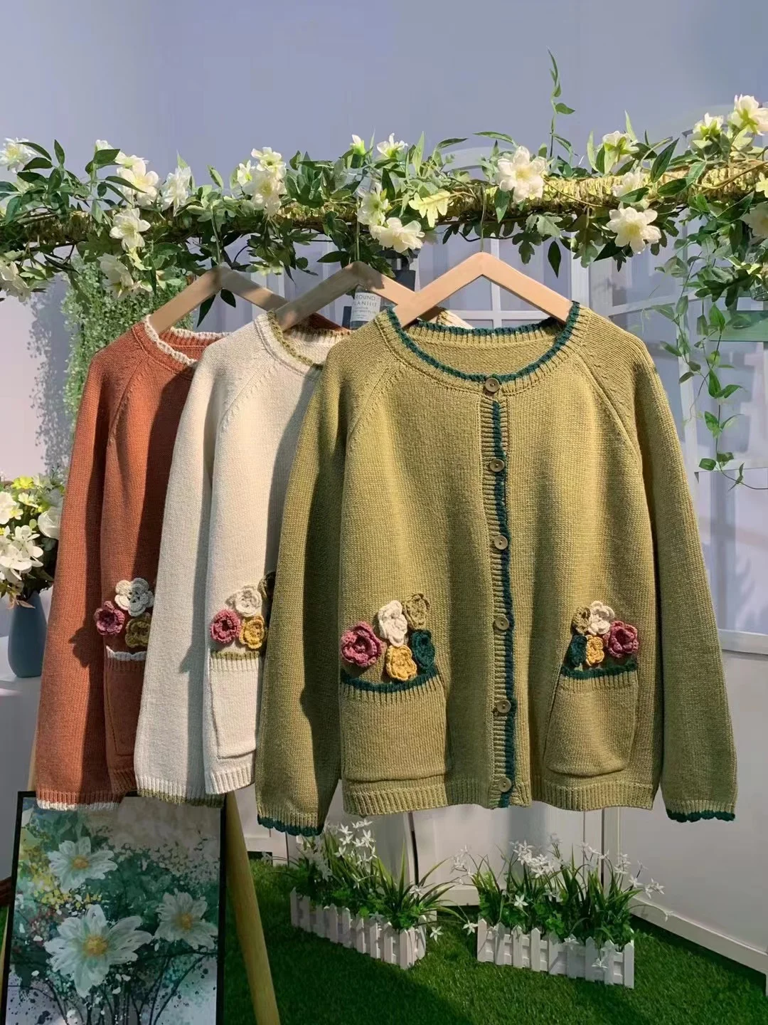 Chicfifth Sweater Women Winter Long Sleeve High Quality Autumn Vintage Top Knitted Cardigan