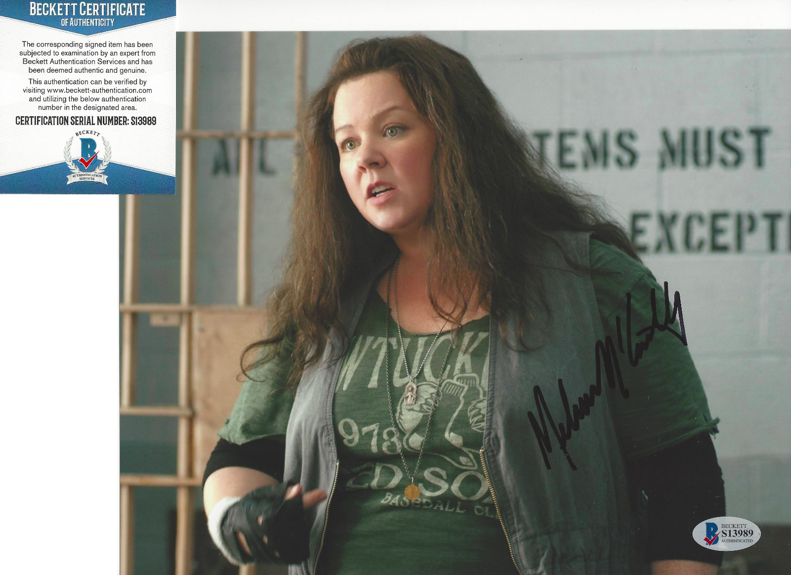 MELISSA MCCARTHY SIGNED TAMMY MOVIE 8X10 Photo Poster painting BRIDESMAIDS BECKETT COA BAS