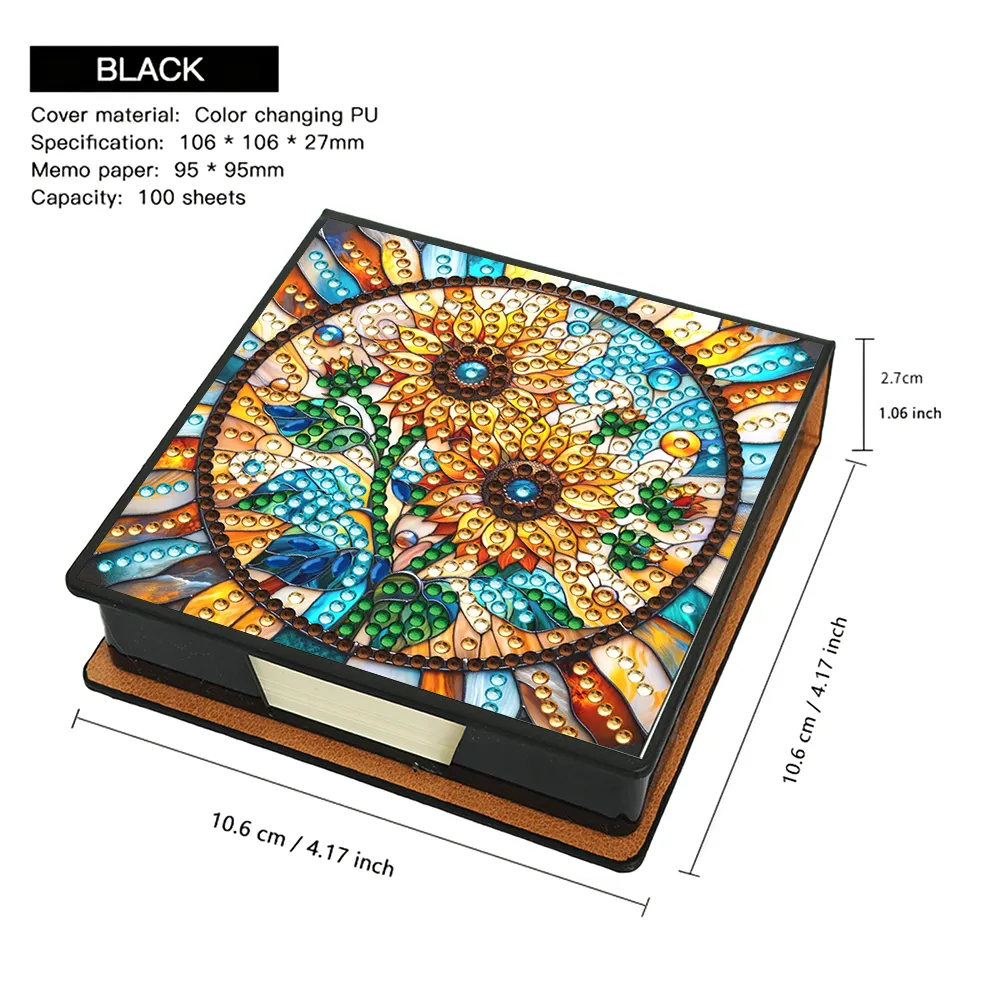 Sunflower PU Diamond Painting Notecard Box Contains 150 Sheets of Paper